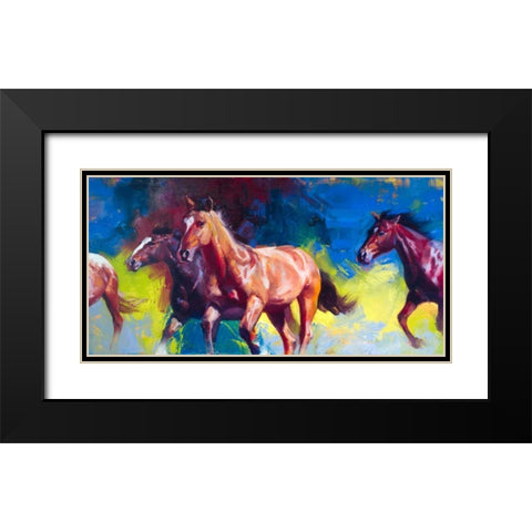 Running Wild Black Modern Wood Framed Art Print with Double Matting by Chapman, Julie T.
