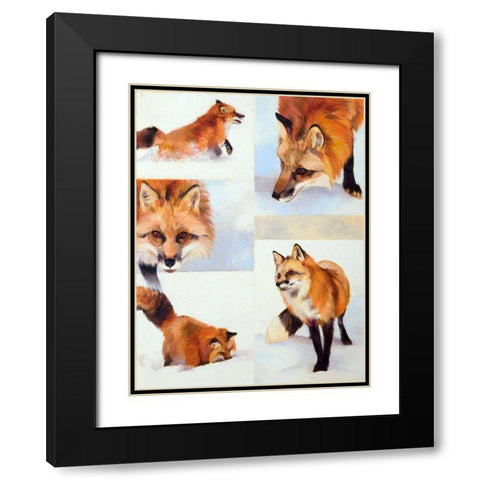 Vulpes V Black Modern Wood Framed Art Print with Double Matting by Chapman, Julie T.