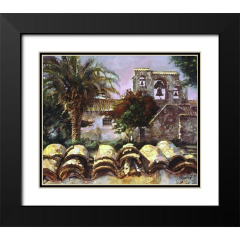 Wall at San Miguel Black Modern Wood Framed Art Print with Double Matting by Hadfield, Clif