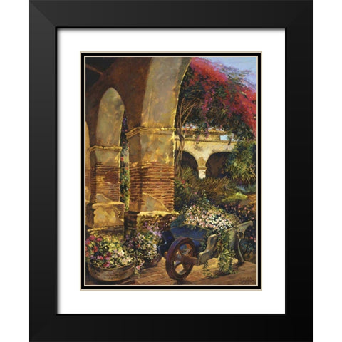 Columns Adorned Black Modern Wood Framed Art Print with Double Matting by Hadfield, Clif