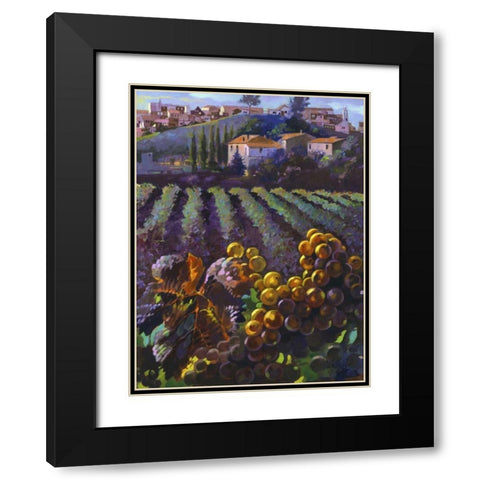 View of Tuscany Black Modern Wood Framed Art Print with Double Matting by Hadfield, Clif