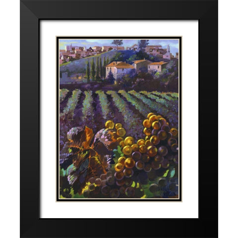 View of Tuscany Black Modern Wood Framed Art Print with Double Matting by Hadfield, Clif
