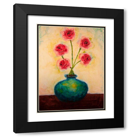 Big Blue Vase Black Modern Wood Framed Art Print with Double Matting by Quin, Marabeth