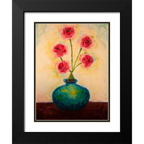 Big Blue Vase Black Modern Wood Framed Art Print with Double Matting by Quin, Marabeth