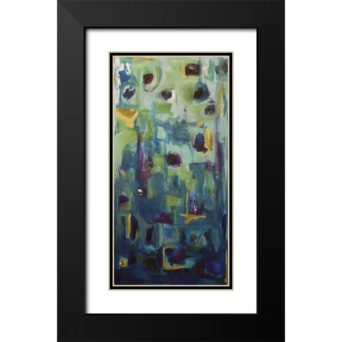 Abstract EXP II Black Modern Wood Framed Art Print with Double Matting by Quin, Marabeth