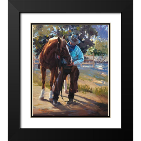 Pardners Black Modern Wood Framed Art Print with Double Matting by Hawley, Carolyne
