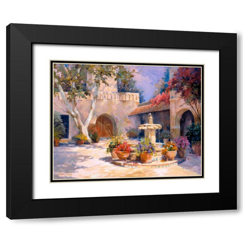 La Fuente Black Modern Wood Framed Art Print with Double Matting by Hawley, Carolyne