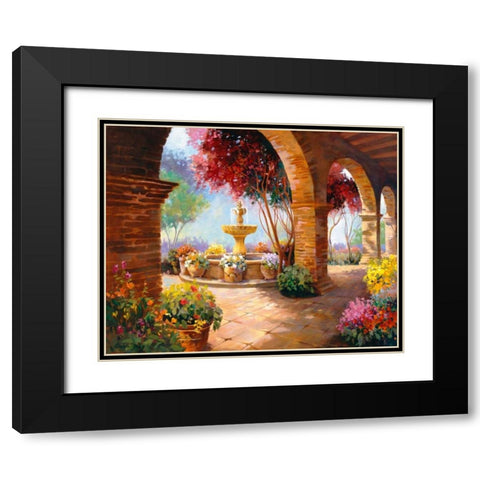 Primavera Black Modern Wood Framed Art Print with Double Matting by Hawley, Carolyne