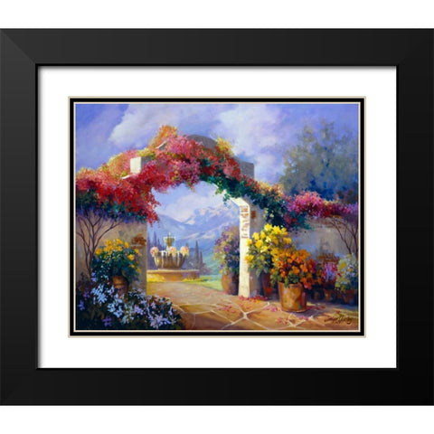 Garden Peace Black Modern Wood Framed Art Print with Double Matting by Hawley, Carolyne