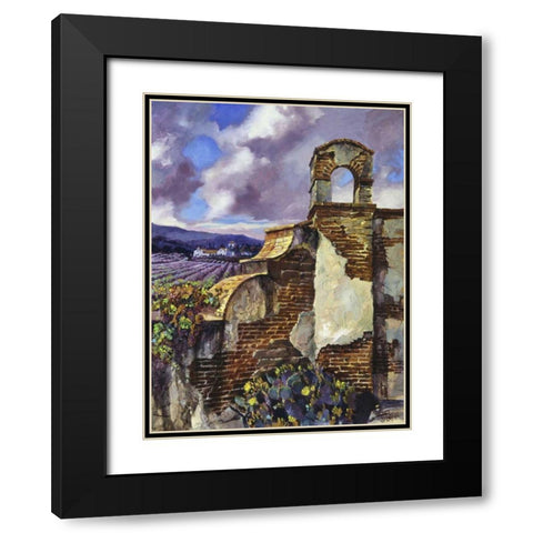 Mission Vineyard Black Modern Wood Framed Art Print with Double Matting by Hadfield, Clif