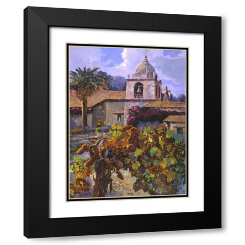 Vineyard at San Miguel Black Modern Wood Framed Art Print with Double Matting by Hadfield, Clif
