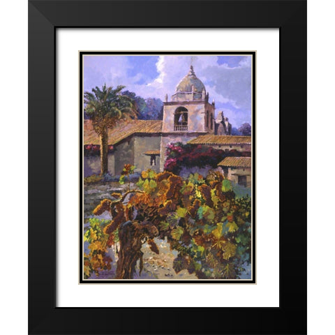 Vineyard at San Miguel Black Modern Wood Framed Art Print with Double Matting by Hadfield, Clif