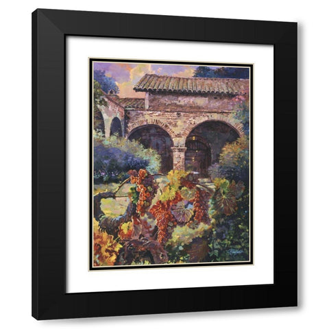 Harvest at the Mission  Black Modern Wood Framed Art Print with Double Matting by Hadfield, Clif