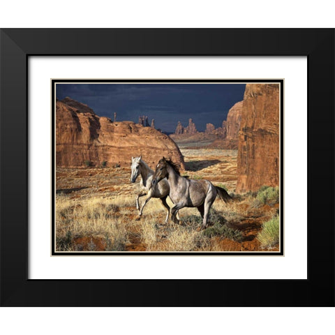 Best Friends Black Modern Wood Framed Art Print with Double Matting by Drost, David