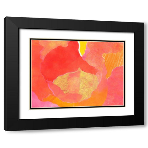 Cabbage Rose II Black Modern Wood Framed Art Print with Double Matting by Roth, Carolyn