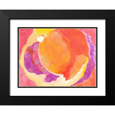 Cabbage Rose V Black Modern Wood Framed Art Print with Double Matting by Roth, Carolyn