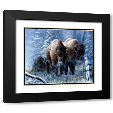 Winter Respite Black Modern Wood Framed Art Print with Double Matting by Daniel, Kevin