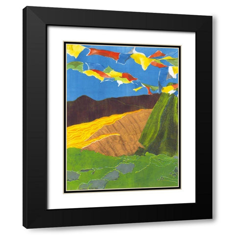 Prayer Flags I Black Modern Wood Framed Art Print with Double Matting by Roth, Carolyn