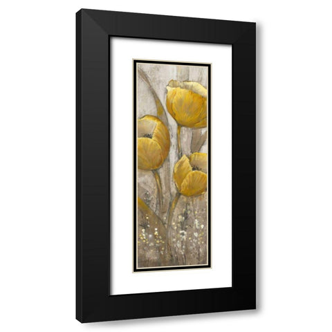 Ochre Tulips II Black Modern Wood Framed Art Print with Double Matting by OToole, Tim