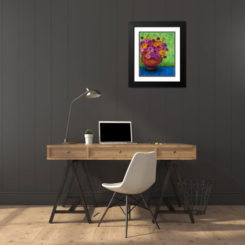 Bursting Blooms Black Modern Wood Framed Art Print with Double Matting by Quin, Marabeth