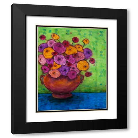 Bursting Blooms Black Modern Wood Framed Art Print with Double Matting by Quin, Marabeth