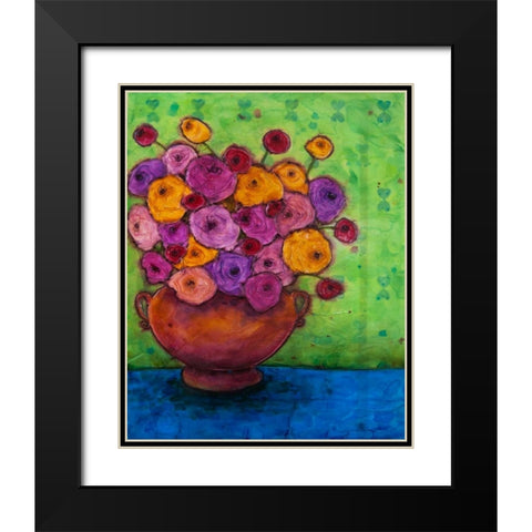 Bursting Blooms Black Modern Wood Framed Art Print with Double Matting by Quin, Marabeth