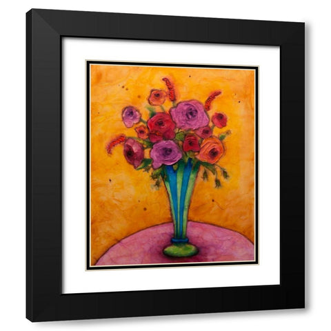 Long-Stemmed Happiness Black Modern Wood Framed Art Print with Double Matting by Quin, Marabeth