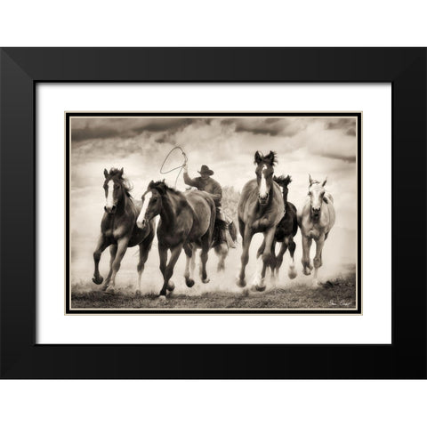 The Chase I Black Modern Wood Framed Art Print with Double Matting by Drost, David