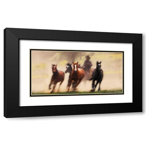 The Chase IV Black Modern Wood Framed Art Print with Double Matting by Drost, David