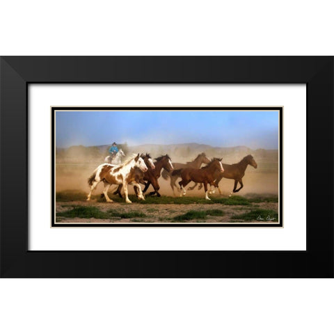 The Chase VI Black Modern Wood Framed Art Print with Double Matting by Drost, David