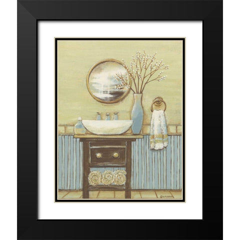 Seabreeze Bath I Black Modern Wood Framed Art Print with Double Matting by Russell, Wendy