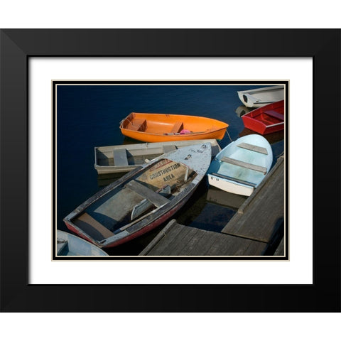 Row Boats II Black Modern Wood Framed Art Print with Double Matting by Perry, Rachel