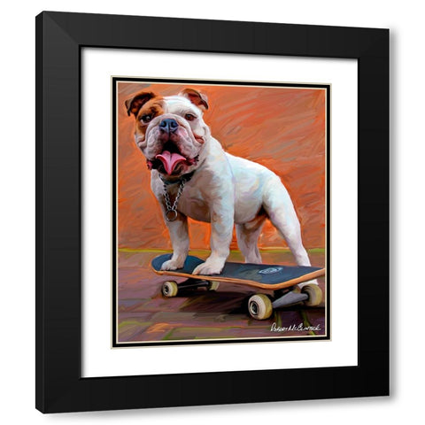 Bull Dog Nose Grind Black Modern Wood Framed Art Print with Double Matting by McClintock, Robert