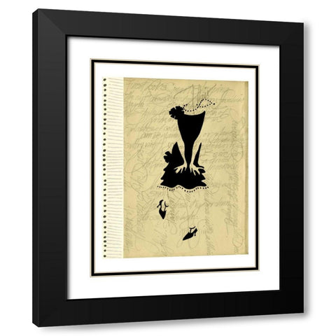 Flapper Fashion I Black Modern Wood Framed Art Print with Double Matting by Della-Piana, Elissa
