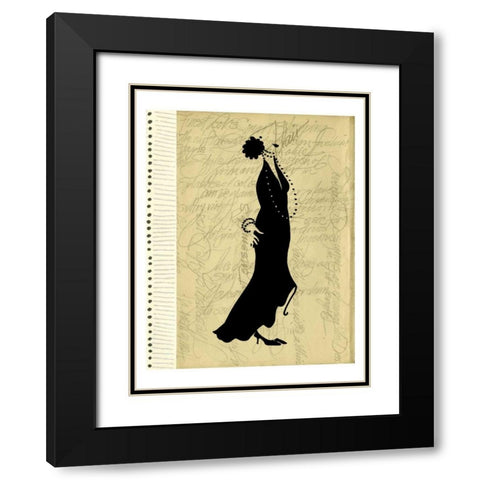 Flapper Fashion II Black Modern Wood Framed Art Print with Double Matting by Della-Piana, Elissa