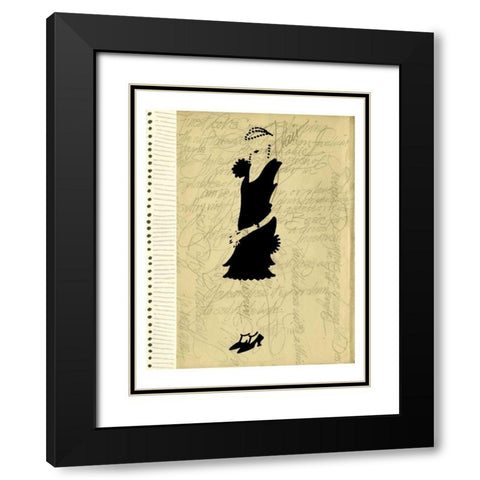 Flapper Fashion III Black Modern Wood Framed Art Print with Double Matting by Della-Piana, Elissa