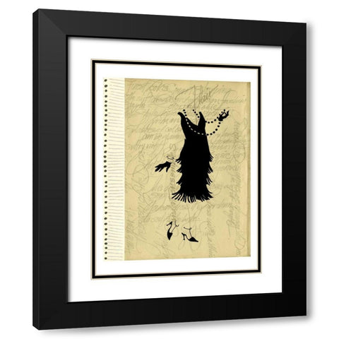 Flapper Fashion IV Black Modern Wood Framed Art Print with Double Matting by Della-Piana, Elissa