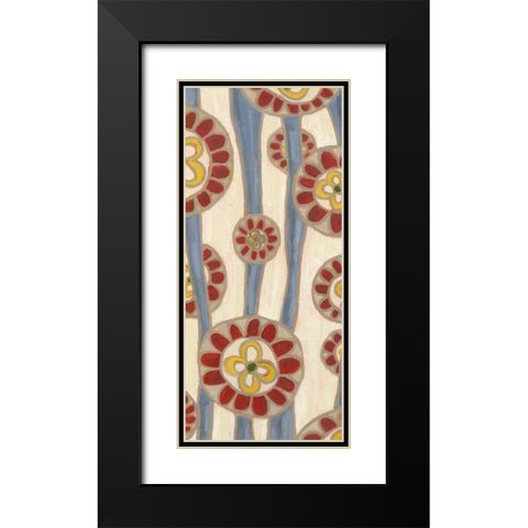 Flowing Flowers I Black Modern Wood Framed Art Print with Double Matting by Deans, Karen