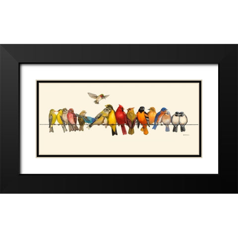 Bird Menagerie I Black Modern Wood Framed Art Print with Double Matting by Russell, Wendy