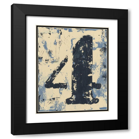 Vintage Numbers IV Black Modern Wood Framed Art Print with Double Matting by Harper, Ethan
