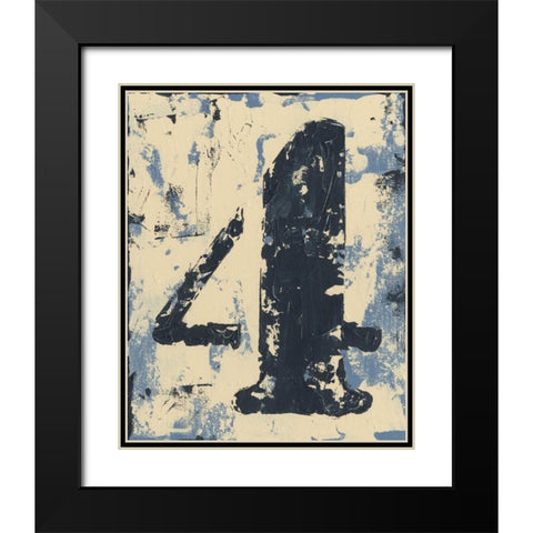 Vintage Numbers IV Black Modern Wood Framed Art Print with Double Matting by Harper, Ethan