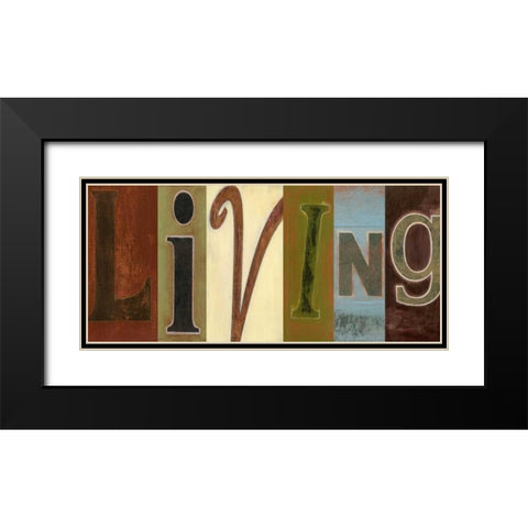 Living Panel Black Modern Wood Framed Art Print with Double Matting by Vision Studio