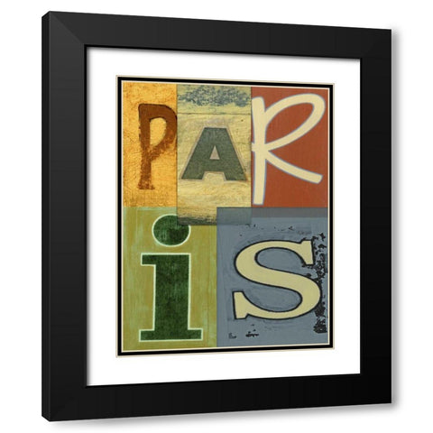 Paris Black Modern Wood Framed Art Print with Double Matting by Vision Studio