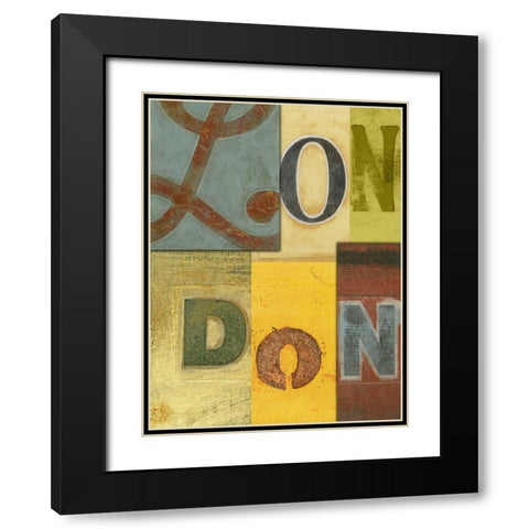 London Black Modern Wood Framed Art Print with Double Matting by Vision Studio