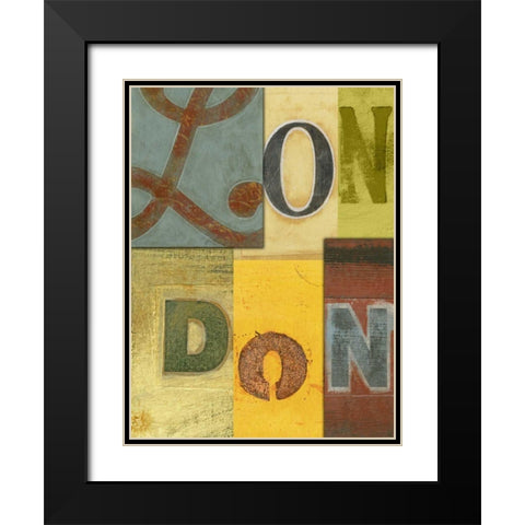 London Black Modern Wood Framed Art Print with Double Matting by Vision Studio