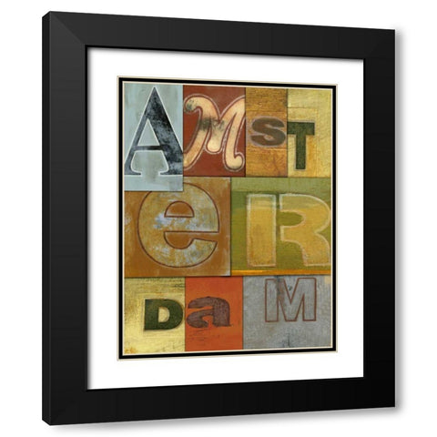 Amsterdam Black Modern Wood Framed Art Print with Double Matting by Vision Studio