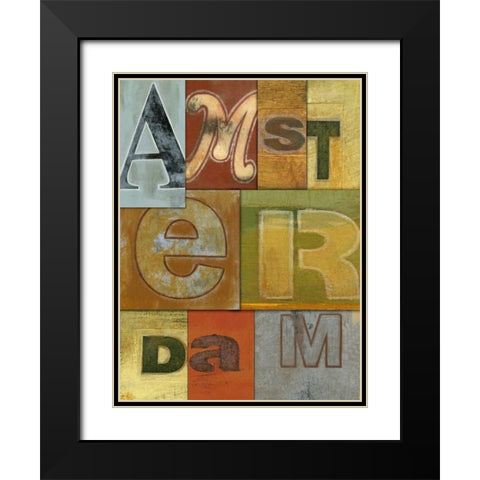 Amsterdam Black Modern Wood Framed Art Print with Double Matting by Vision Studio