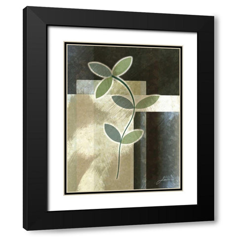 Brushed Metro Stems I Black Modern Wood Framed Art Print with Double Matting by Burghardt, James