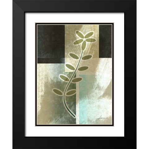 Brushed Metro Stems II Black Modern Wood Framed Art Print with Double Matting by Burghardt, James