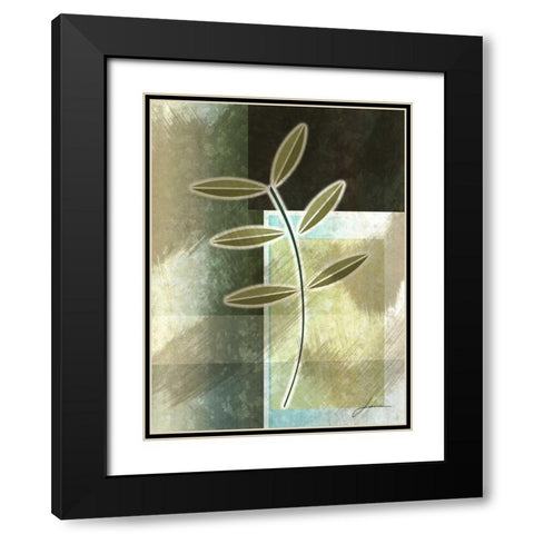 Brushed Metro Stems III Black Modern Wood Framed Art Print with Double Matting by Burghardt, James